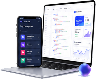 LumaQode dashboard and mobile app preview